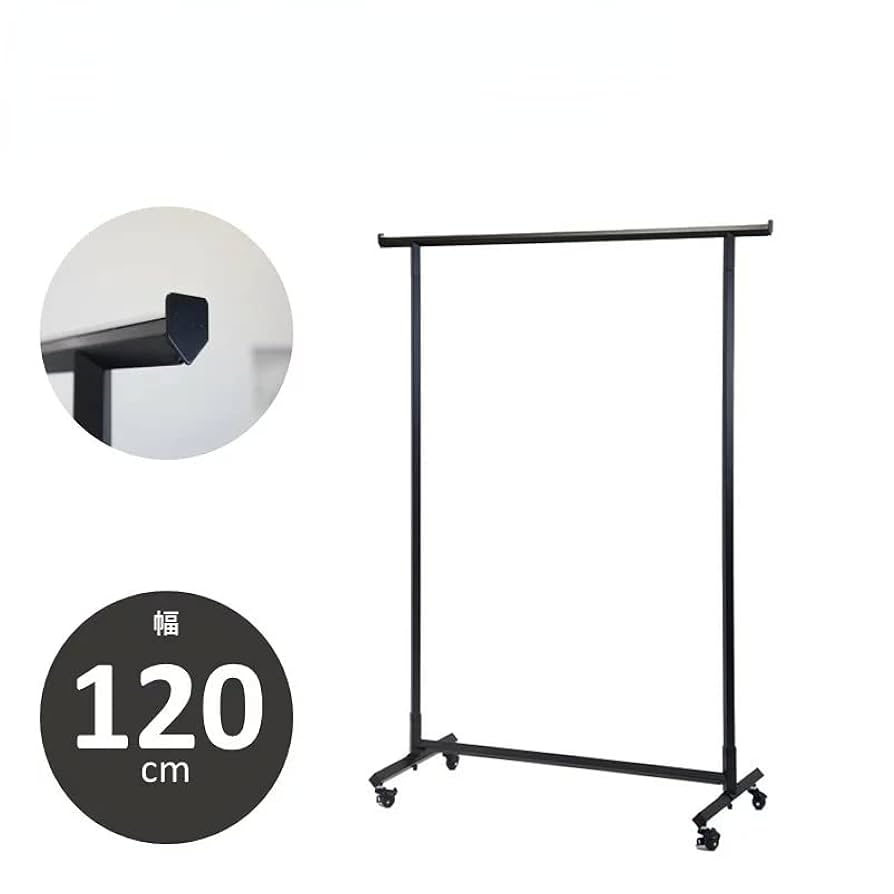 ハンガーラック 120 アイアン ガス管 パイプ ブラック 頑丈 什器 店舗 ハンガーラック ブラック 黒 頑丈 ガス管 幅120cm アパレル