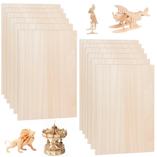 MININUSI 24 Pcs Tablero Contrachapado Madera de Balsa 300 x 200 x 2mm Madera Balsa Arquitectura Tablero Madera de Tilo Madera Balsa Artel Contrachapado Fino de Tilo para Maquetas Pintura Manualidades