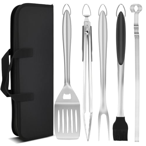9Pcs Grill Accessories Set, Heavy Duty Stainless Steel BBQ Grill Tools Kit with Storage Bag, Grilling Gifts for Men Dad Him, Professional Barbecue Grill Utensil Set for Outdoor Backyard Camping 9Pcs Grill Accessories Set, Heavy Duty Stainless Steel BBQ Grill Tools Kit with Storage Bag, Grilling Gifts for Men Dad Him, Professional Barbecue Grill Utensil Set for Outdoor Backyard Camping