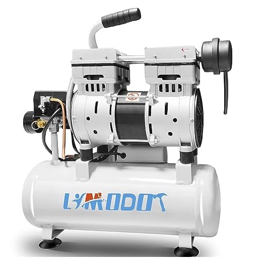 Limodot Portable Air Compressor, Ultra Quiet, Only 60dB, 2 Gallon Steel Air Tank, Oil Free, 2.5 CFM at 90 PSI, Fast 14s Recovery Time, Ideal For Shop, Garage, Nail Gun, Pneumatic Tools, 1HP