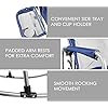 Zenithen Portable Outdoor Rocking Director's Folding Chair with Side Table Perfect for Sporting Events, Outdoor Activities, Camping, Patio Furniture, and Relaxing, Navy
