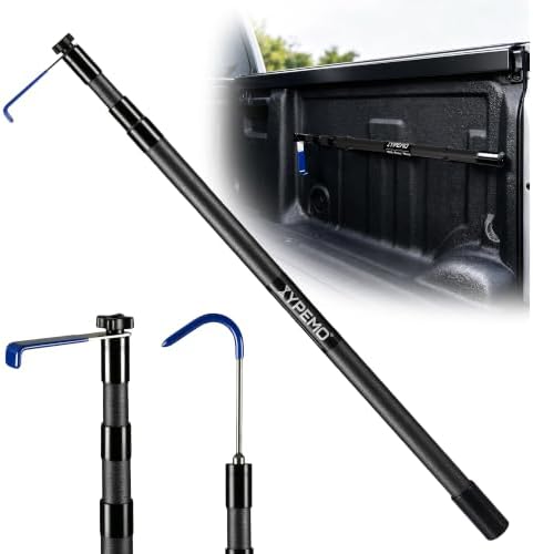 Ultra-Light 400g Fiberglass Truck Bed Cargo Grabber,Heavy-Duty Push-Pull Bed Buddy Retrieval Tool,1-Second Twist-Lock Rigid Telescoping Pole,28"-67.3" with 2 Hooks & Storage Clamps for Pickup Trucks