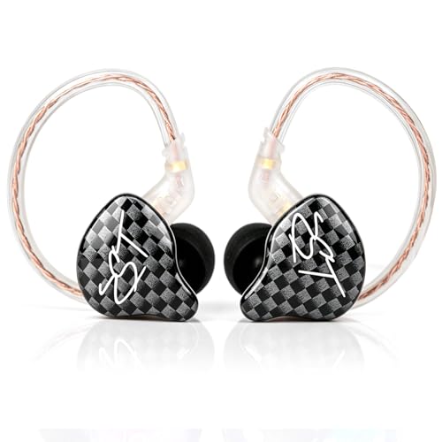 YINYOO KZ-ZST Hybrid Banlance Armature with Dynamic in-Ear Earphone 1BA+1DD HiFi Headset Wired Earbuds IEM Headphones Gaming Earbuds (Black-zst Without Microphone)