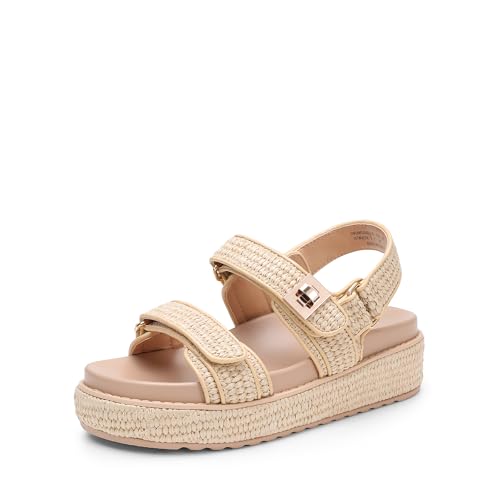 DREAM PAIRS Women's Low Wedge Sandals Comfortable Arch Support Platform Open toe Casual Dressy Flat Summer Sandals with Adjustable Straps