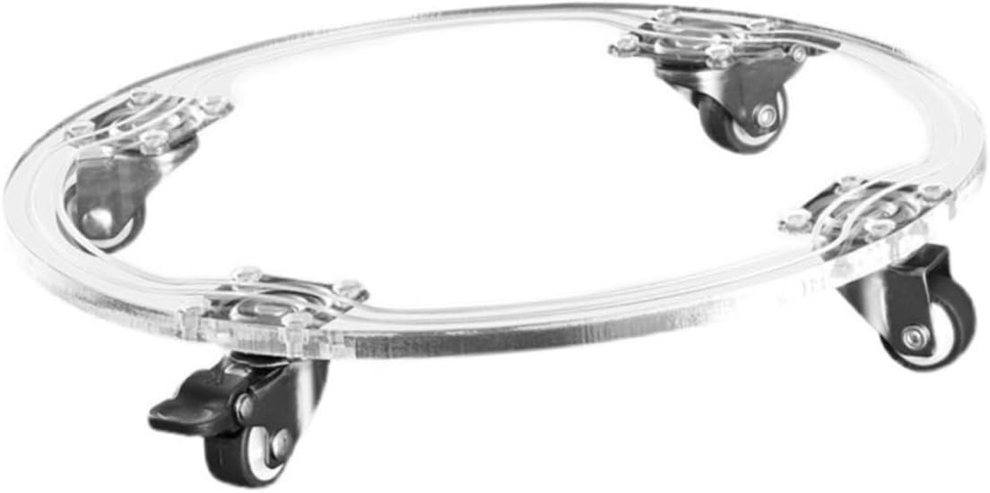 DECHOUS 1Pc Movable Flowerpot Tray with Wheels Transparent Acrylic Plant Holder Durable Flowerpot Dolly for Easy Plant Movement Strong Bearing Capacity Easy to Clean