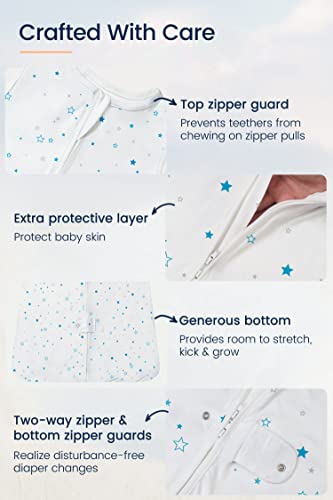 Image of TotAha Light Sleep Sack, Stretchy, Soft, Cozy Wearable Blanket Sleep Bag with 2-Way Safe Zippers for 0-6-12-24 Months 0.5 TOG
