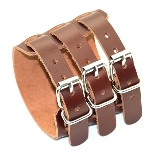 Image of Punk Rock Biker Wide Pu Leather Wristband Belt Buckle Cuff Bracelet