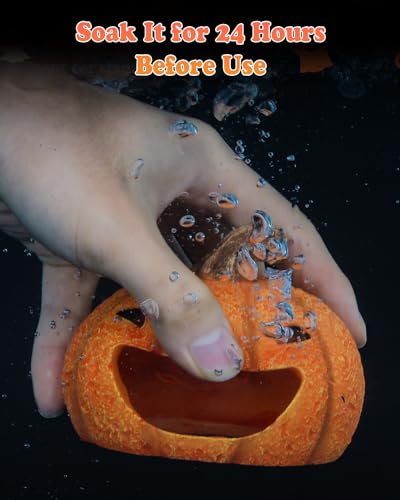 Image of Uniclife Halloween Aquarium Decoration Resin Pumpkin House Ornament Halloween Fish Tank Pumpkin Decoration for Aquarium Landscape Reptile Hideout Hideaway Spawning Cave for 5-20 Gallon Fish Tanks