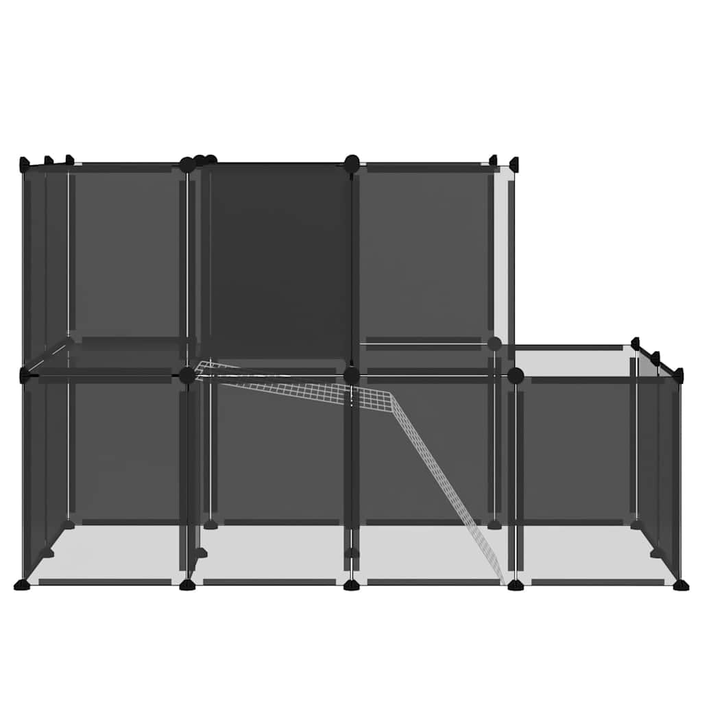 Klatka Małe Zwierzę Czarna 142x74x93 cm PP i Stal