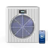 WARMBLU H-5-M Air-Source Pool Heat Pump 18,000BTU Pool Heater for Above Ground Pool & Inground Pool 5,000 Gallons High Efficiency COP4.1 Energy Save 45% Above Smart WiFi Control