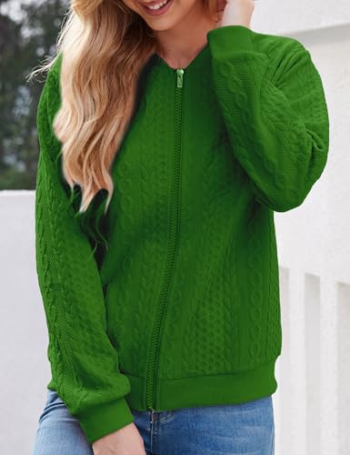 Image of WROLEM Zip Up Sweatshirts for Women Casual Outfits Cardigan Outerwear Trendy Winter Jackets Coat