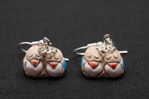 Boucles d'oreilles oiseaux céramique faites main et plaquées or Miniblings