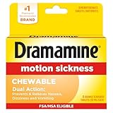 Dramamine Motion Sickness Relief Chewable Tablets, Orange Flavored, 8 Count