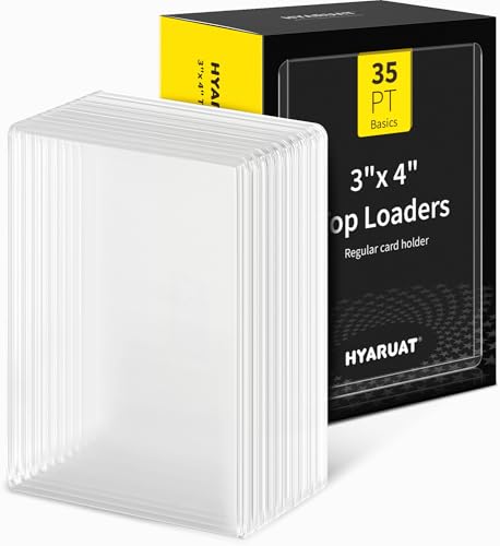 HYARUAT 3x4 Toploaders - 35pt Clear Top Loaders for Trading Cards, Card Protectors Hard Plastic with Protective Film, 25 Pack -  TL202202