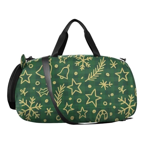 Christmas Black Gym Duffel Bag with Shoes Compartment Large Capacity Kids Overnight Duffel Bag for Travel, Sports, Duffel, Weekender2