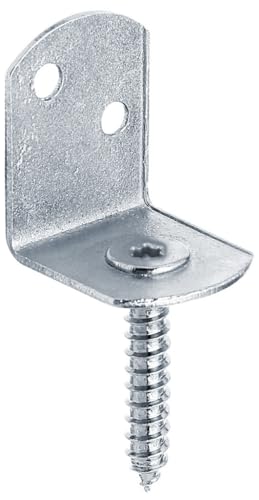 Alberts 843908 Soporte para valla de zarzo en forma de L, en varios diseños, amarillo galvanizado, altura total 83 mm, Juego de 80