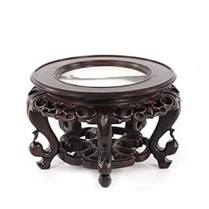 Plantendisplaystandaard Ronde Hoge Base Hout Ingelegde Marmeren Vaas Beugel Houtsnijwerk Odd Stone Bloem Pot Fish Tank…