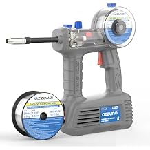AZZUNO 100A Handheld MIG Welder & .030" 2LBS Flux Core Mig Welding Wire, 110V Gasless MIG Welding Machine, Portable Wire Feed MIG Welder Machine