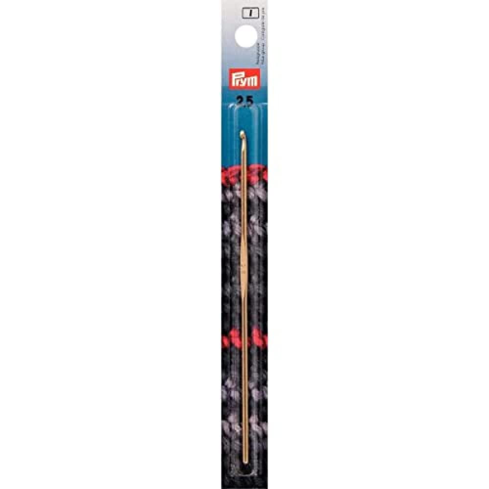 Prym 14 cm 2.50 mm Crochet Hooks for Wool with Handle, Aluminium Silver