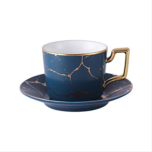 Tasse à café et soucoupe en céramique style marbre créatif pour thé noir et expresso maison