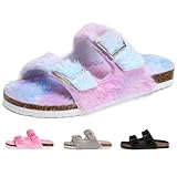 KOMFORTABLES OBERMATERIAL: Die Kinder Pantoletten sind mit offenen Zehen für ein einfaches An- und Ausziehen konzipiert, damit die Füße Ihres Kindes atmungsaktiv bleiben und die Zehen nicht schwitzen. Dicker Plüsch und superweiches Fell halten die Kälte ab und sorgen für ein weiches und kuscheliges Gefühl für Kinder.