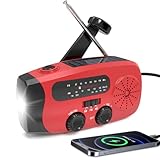 Kurbelradio, 2000mAh Notfall-Solarradio mit Handkurbel, Solar Radio mit integrierter LED-Taschenlampe, SOS-Alarm, AM/FM/WB, IPX-3 Wasserdicht, 3-Wege-Laden Emergency Radios,für Camping und Outdoor