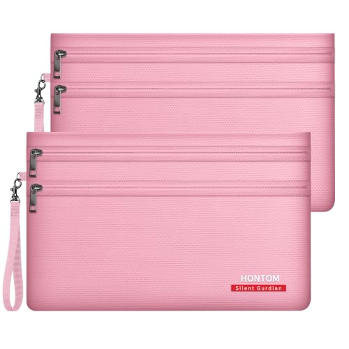 6400℉ Fireproof Money Bags 2 Pack with Hidden Dual Zipper, 11x7.5 Inch