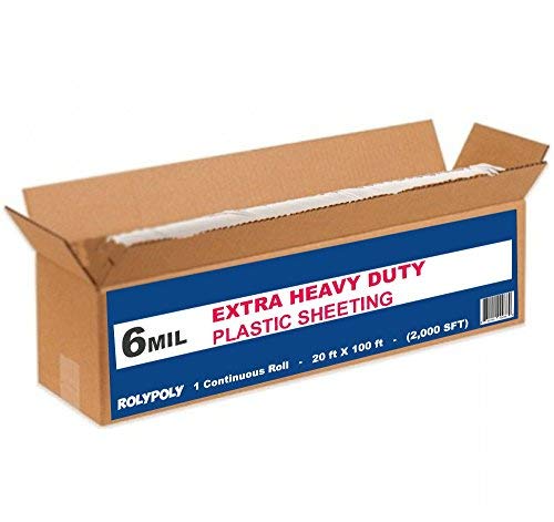 Plastic Sheeting Heavy Duty 6Mil 20x100 Feet Roll