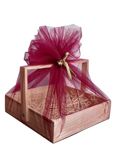 SIRI DECORE Siridecore Wooden Basket Hamper For Gift Decoration E...