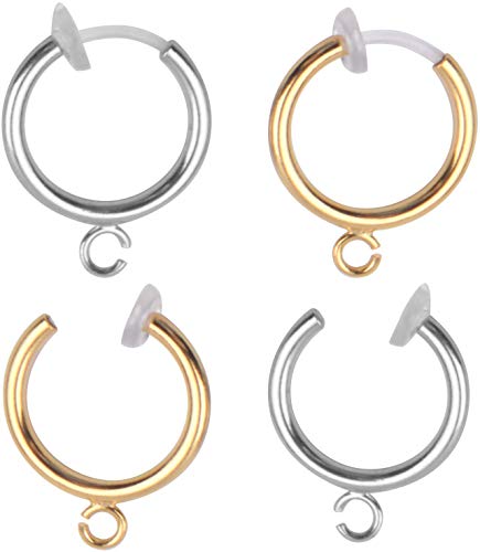 Convertidores para aretes clip-on, 20 piezas, color plata y dorado