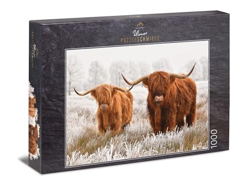 Ulmer Puzzleschmiede - Winter Friends 1000pc Modern Animal Puzzle - 68 x 48cm Cardboard Jigsaw Puzzle for Adults
