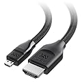 Cable Matters 48Gbps 8K Micro HDMI to HDMI 2.1 Cable - 6.6ft, Supports 8K@60Hz / 4K@240Hz with HDR, MicroHDMI Cable Works with Digital Camera, GoPro, Raspberry Pi 5 / Pi 4, Tablet and Laptop