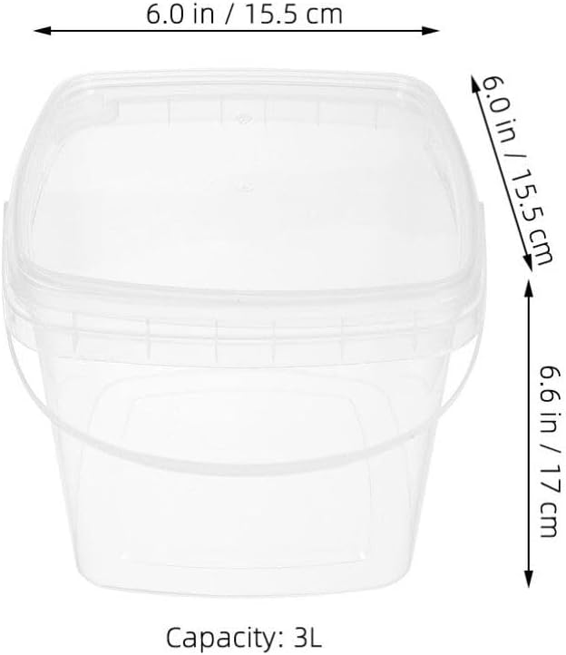 Holibanna Water Food Bucket with Lid and Handle 3L Plastic Container Portable for Camping Outdoor Storage