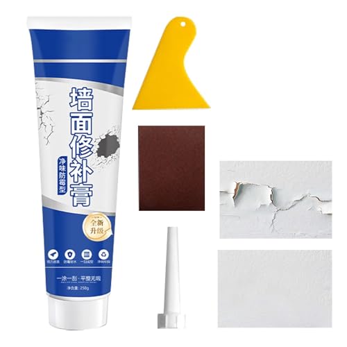 Reparación de pared dañada usando pasta blanca resistente 1