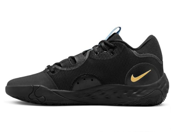 Nike PG 6 Paul George Men's Basketball Shoes (Black Metallic Gold, US Footwear Size System, Adult, Men, Numeric, Medium, 4)