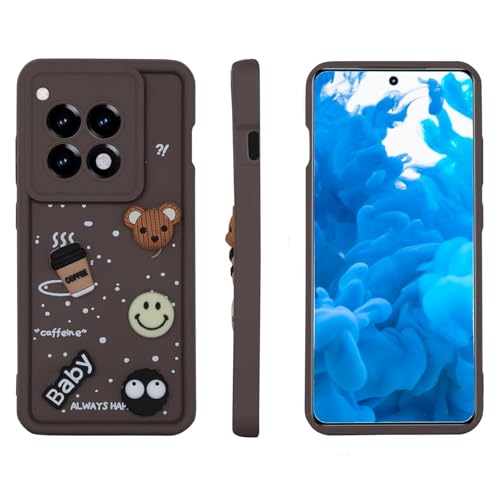 Image of amazon basics Back Case Cover Compatible for OnePlus Nord CE3 Lite | Cute Fun Cartoon 3D Ball | Coffee Silicone Case | Camera Protection | Body Protection | Shock Proof | Color Black | Pack of 1 |