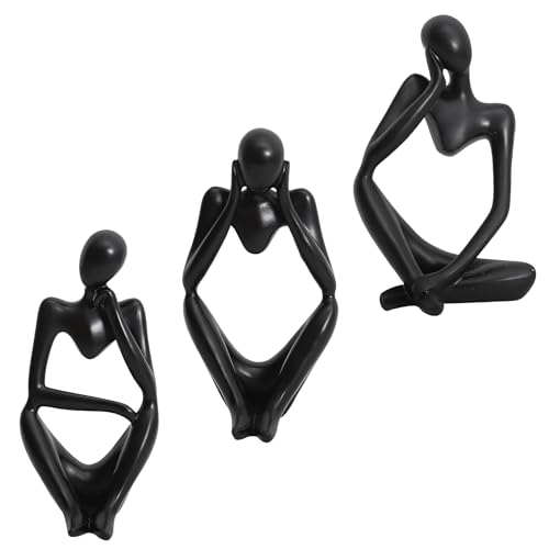 XINTANGXIA 3 Stück Denker Skulptur Deko Abstrakte Kunst Figuren Statuen...