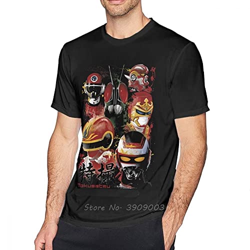 Jaspion T Shirt Tokusatsu Assemble S Color T-Shirt Graphic tee Shirt Cute Short-Sleeve Men Summer Percent Cotton Tshirt Black(Small)