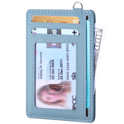 Image of Mayski Slim Wallet, Credit Card Holder for Women, Minimalist Front Pocket RFID Blocking Card Cases, Small Wallet Women Men(MF Blue)