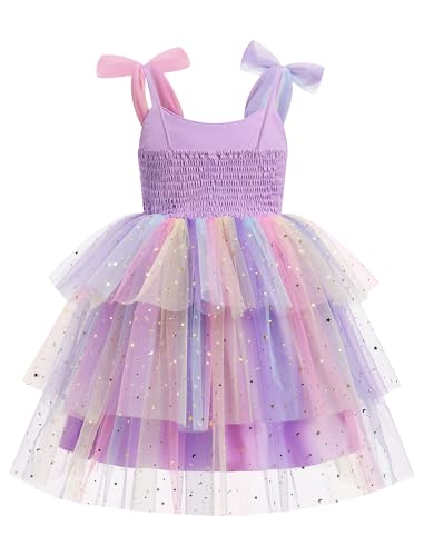 IBTOM CASTLE Birthday Dress for Girls Sequin Butterfly Tiered Tulle Dresses Toddler Princess Formal Pageant Photoshoot Outfit2