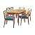 Christopher Knight Home Harvey Outdoor 7 Piece Acacia Wood Dining Set, Teak Finish/Blue
