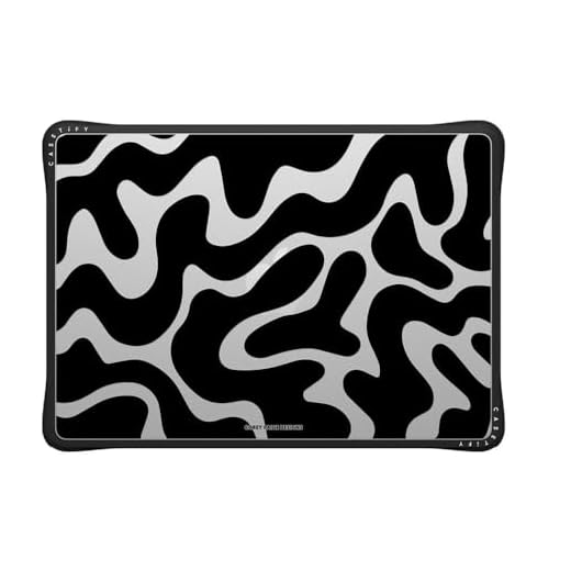 CASETiFY Impact MacBook Air 13.6" (M2-M4) Case [Cushioned Impact Corners/Scratch-Resistant/Anti-Slip Grip] - Black Abstract Shapes - Clear Black