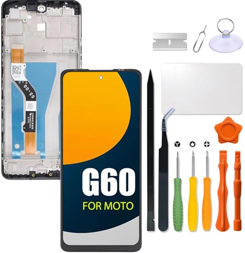 Replacement for Motorola Moto G60 LCD Screen with Frame PANB0001IN | PANB0013IN | PANB0015IN LCD Touch Screen Display Panel Digitizer Assembly with Repair kit