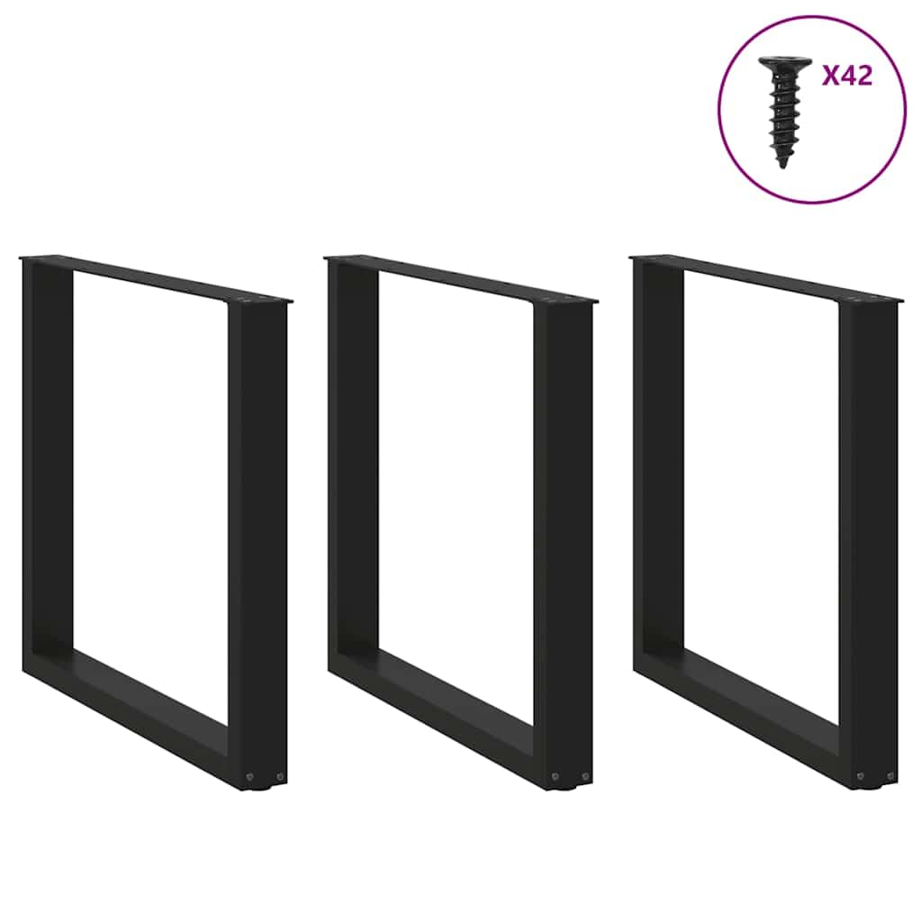 Gambe da Tavolo per Tavolino e Panca, Supporti per Mobili in Metallo a Forma di U con Livellatori Regolabili, Staffe Preforate e Viti per Progetti Fai da Te (80 x (72-73) cm)