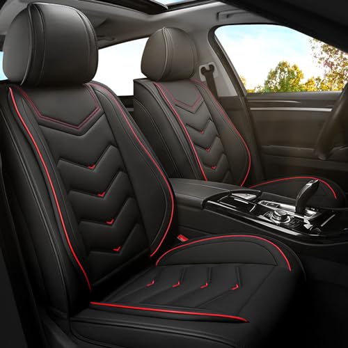 Image of ADERN Car Seat Covers for Jeep Wrangler 2000-2026, Premium Nappa Leather Car Seat Cover, Stylish Sport Seat Covers, Automobile Seat Cover Sets.(Standard 2 Seats /Black)
