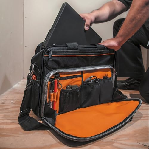 Torba na narzędzia, torba Tradesman Pro Tech z kieszenią na laptopa, czarno-pomarańczowa Klein Tools 55455M