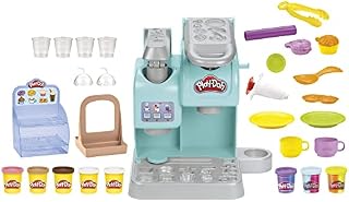 Play-Doh Kitchen Creations Super Colourful Cafe Play Food Coffee Toy with 20 Accessories and 8 Pots