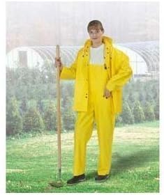 ONGUARD 78050 PVC/Nylon/PVC Scrim Tuftex Bib Overall with Plain Front, Yellow, Size Large