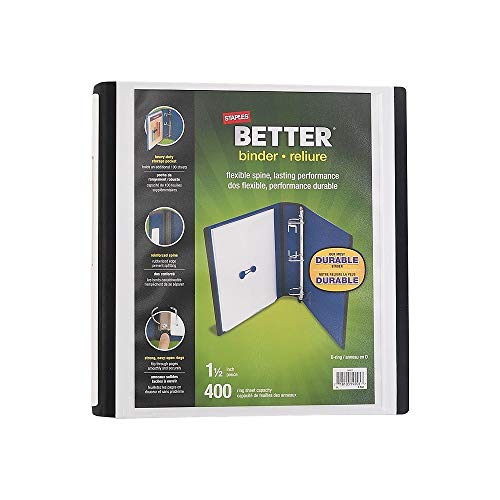 Staples 648813 1.5-Inch 3-Ring Better Binder White (13402)