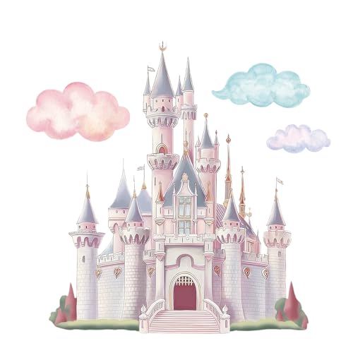PLIGREAT Princess Castle Wall Decals, Watercolor...